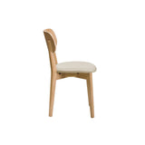 Miliboo Chaises Vintage en Bois Clair chêne et Tissu Beige (Lot de 2) Lucia