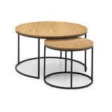Julian Bowen Tables gigognes rondes Bellini, chêne
