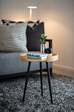 WENKO Petite Table Basse Ronde, Table d'appoint Bout de canapé Bois, Table d'appoint pour Le Salon, Meuble de Salon Tendance Pied métal Noir, Bois Bambou, Ø 40 x 50 cm