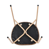 Lot de 4 chaises de salle à manger modernes avec coussins ovales en polyuréthane et dossier en rotin - Simples - Avec quatre pieds en métal - Rembourrées - Pour salon et chambre à coucher - Marron