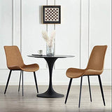 Ensemble de 2 chaises de Repas, Chaise rembourrée en Cuir PU Mat, Chaise latérale Moderne, Chaise en métal (Brunes) dans la Cuisine, la Salle à Manger, la Chambre et Le Salon