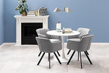 AC Design Furniture Marta Tables de Salle, Céramique Métal, Blanc, H: 75 x B: 90 x T: 90 cm