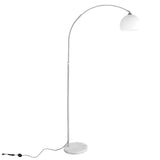 CCLIFE Lampe Lampadaire à arc salon courbée, Lampe arceau moderne en chrome Lampadaire sur pied marbre, Couleur: Blanc, réglable en hauteur 130-180cm