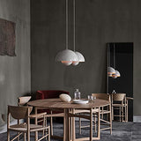 inBEKEA Lampe suspendue de style nordique pour restaurant, lampe suspendue en métal, mini 1 lumière, lampe suspendue macaron moderne en noir (blanc)