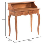 DESIGN DELIGHTS Napoléon en bois massif vintage - 80 x 92 x 40 cm (l x H x P) - Acajou - Style shabby - Bureau de style colonial - Couleur : 08 miel ciré