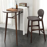 Hwsy Tabourets de Bar en Bois Massif Simples et Modernes, Pieds en Noyer avec siège en PU, Chaise de Petit-déjeuner à Dossier, Hauteur d'assise 75 cm (Couleur: Noir) Interesting