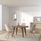 Chaise De Salle A Manger Toulouse en Tissu I Chaise Design Scandinave Dossier Et Assise Rembourrés I Pieds en Bois Ronds, Couleur:crème, Couleur du Cadre:Natura