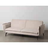 IXIA - Canapé-Lit Beige Tissu Lin Pied métal 214cm
