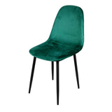 Urban Living "INOUI Chaise en Velours Vert avec Pied Metal Noir