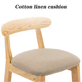 Tabourets de Bar en Bois Chaises de Salle à Manger, Tabourets d'îlot de Cuisine Rural Rétro avec Dossier et Siège en Coton et Lin Amovible et Lavable, 2 Pcs (Taille: 72 cm) (Kaki 62 cm) Made in