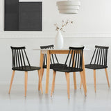 IDMarket - Lot de 4 chaises Lily Noires pour Salle à Manger