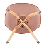 EGGREE Lot de 4 Chaise Salle à Manger Scandinaves SGS Tested Chaise Rembourrée de Cuisine Rétro Chaise de Bureau avec Pieds en Bois de Hêtre Massif, Rose Fumé