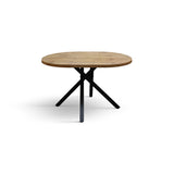 PAZZO DESIGN Table ronde extensible Nada, table de salon, table de cuisine, pieds croisés noirs, fabriquée en Italie, chêne rustique, 100 x 75 cm - id_2220