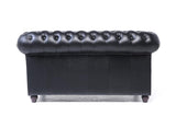 Chesterfield Brighton The Brand Canapé 2 places, 100 % cuir, fait main, largeur d'origine, 150 cm, noir