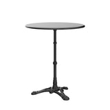 blumfeldt Patras - Table de bistrot avec Bord décoratif, Table Haute avec Pied en Fonte, Table de Bar pour l'intérieur et l'extérieur, imperméable, résistante au Gel, Ø 60cm, Hauteur 71 cm, Noir