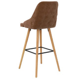 vidaXL Lot de 2 Tabourets de Bar, Chaise de Pub, Siège de Bistrot, Meuble de Salle à Manger Cuisine Salon Maison Intérieur, Marron Velours