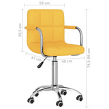 vidaXL Chaise Pivotante de Bureau Siège de Bureau Chaise d'Ordinateur Fauteuil Ergonomique Fauteuil de Bureau Maison Intérieur Jaune Moutarde Tissu