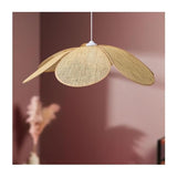 Ostaria 37959 Plafonnier, Suspension cannage rotin naturel 'Margaux' - Ø 68 cm, couleur naturelle - Plafonnier d'intérieur E27 pour salle à manger, salon, chambre