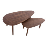 Miliboo Tables Basses gigognes scandinaves Bois foncé Noyer (Lot de 2) ARTIK