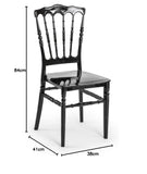 Passion Decor Chaise Napoleon Noire - Chaise Salle a Manger Facile à Empiler, pour Réception, Mariage, Banquet en résine de Qualité - 4kg