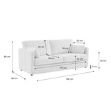 sweeek - Canapé 2 Places déhoussable Tissu Ocre L 198 x P 88 x H 85cm - Neo