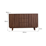 Yinj9562fg Buffet d'appoint Buffet en Noyer Noir, Meuble de Rangement for Salon, à thé, tiroirs avec Rangement