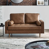 Julian Bowen Henley Canapé 2 Places Simili Cuir Marron, Similicuir, 2 Seater