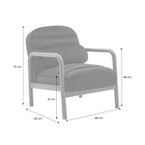 sweeek - Fauteuil scandinave Bois d'hévéa teinté Noyer et Tissu Velours Terracotta
