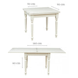 Biscottini Table carrée Extensible 90x90 cm Made in Italy | Table Cuisine et Salle a Manger | Table en Bois Salle a Manger | Table bistrot carrée
