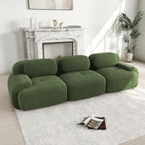 HUIVEYA Canapé Modulable Trois Places avec Accoudoirs Extra-Larges,Coussins d’Assise Haute Résilience 32D,Conception Ergonomique,Aucun Assemblage Requis (Green)