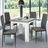 IDMarket - Table à Manger Extensible Rectangle Dona 6-8 Personnes Plateau Effet béton 80-160 cm