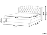 Lit Double en Tissu Beige 180 x 200 cm Haute Tête de Lit Chesterfield avec Touche Glamour pour Chambre au Style Moderne ou Classique Beliani