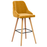 vidaXL Tabourets de Bar Lot de 2 Jaune Velours