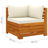 vidaXL Bois d'Acacia Massif Canapé de Jardin 4 Places avec Coussins Meuble de Terrasse Canapé d'Extérieur Sofa de Terrasse Canapé de Patio