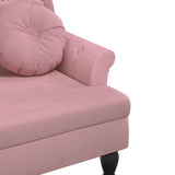 vidaXL Banc avec Coussins, Canapé avec Accoudoir et Dossier, Banquette avec Pieds en Bois, Siège de Salon Salle de Séjour, Rose Velours