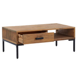 vidaXL Table Basse Table d'Appoint Bout de Canapé Meuble de Salle de Séjour Table de Salon Intérieur 90x50x35 cm Bois de Pin Massif Recyclé