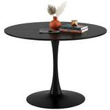 GOKHOMX Table Ronde Noire 110 cm - pour 4 à 6 Personnes, Parfaite pour la Cuisine, la Salle à Manger, Le Bistro et Les Conférences | Design Scandinave Moderne