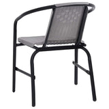 vidaXL 2X Chaises de Jardin Fauteuils de Patio Chaises de Terrasse Sièges de Salle à Manger d'Extérieur Plastique Rotin et Acier 110 kg