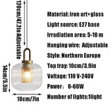 LWZBBGSL Suspension à tête Unique de Base E27, Lustre en Verre de personnalité créative, Lampe Suspendue de Style Industriel Moderne, luminaires de décoration de Bar de Chambre à Coucher de Salon