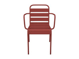 Vente-unique - Lot de 2 fauteuils de Jardin empilables en métal - Rouge - MIRMANDE de MYLIA