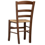 OKAFFAREFATTO MADDALONI Chaise en Bois Massif Couleur Noyer foncé avec Assise en Paille pour Restaurant, Maison, Mod. Paesana Robuste avec Dos Jambes de mm 36 x mm 40 Nouvelle déjà monté