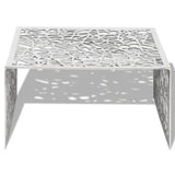 vidaXL Table Basse Table de Salon Aluminium Design géométrique ajouré Argent