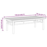 vidaXL Table Basse 110x55x35 cm Bambou, Table d'appoint, Bout de canapé, Table d'accent, Table de Salon, Table Centrale, Table d'extrémité