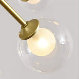 Moderne 9-lumières Or Spoutnik Lustre Unique Métal Chromé Industrielle Pendant Light Sphérique Verre Lampe De Plafond Pour Cuisine Évier Bar-Doré 9 têtes