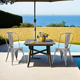 DUHOME Chaises de Salle à Manger Cuisine, Lot de Chaise Bistrot Industriel en Métal, Empilables Chaise de Cuisine, Scandinave Chaise Tabouret pour Bar, Café, Restaurant, Jardin (1PCS, Métallique)