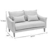 Miliboo Canapé scandinave 2 Places en Tissu Beige et Bois Clair Kate