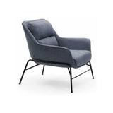 Tousmesmeubles Fauteuil avec accoudoirs Bleu Tissu/Métal - TEULAT Sadira - L 88 x l 84 x H 87 cm - Neuf