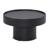 FineBuy Table basse ronde en métal noir 60 x 60 x 36 cm en forme de champignon Petite table d'appoint pour salon moderne