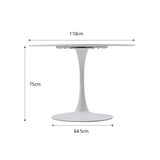 HJhomeheart Table à Manger Ronde Moderne - Pour Cuisine, Salle à Manger et Bureau - Blanche, Diamètre 110 * 75(H) CM