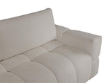 Vente-unique - Canapé 3 Places Convertible en Tissu Bouclette Beige ISSORO II